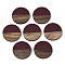 Resin & Wood Pendants, Flat Round, Dark Red, 28.5x3.5~4mm, Hole: 1.5mm