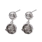Brass Studs Earrings Findings, Cadmium Free & Nickel Free & Lead Free, Round, Platinum, 20x10.5mm, Pin: 11x0.8mm