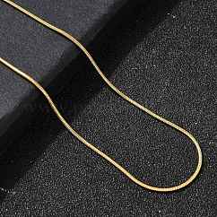 1MM 304 Stainless Steel Round Snake Chain Necklaces for Women, Ion Plating(IP), Real 18K Gold Plated, 20.16 inch(51.2cm)