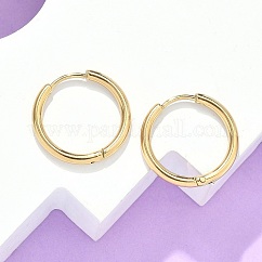 Ion Plating(IP) 304 Stainless Steel Huggie Hoop Earrings, Hypoallergenic Earrings, with 316 Surgical Stainless Steel Pin, Golden, 12 Gauge, 19x2mm, Pin: 1mm, Inner Diameter: 14mm