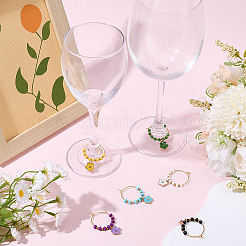 Glass Seed Bead Wine Glass Charms&nbsp;AJEW-SC00024