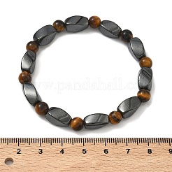 Round Natural Tiger Eye Stretch Bracelets&nbsp;BJEW-G072-14