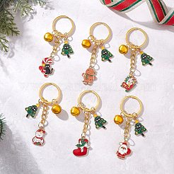 6Pcs Christmas Alloy Enamel Pendant Decorations&nbsp;KEYC-JKC01436