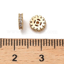 Brass Micro Pave Clear Cubic Zirconia Beads&nbsp;KK-B110-07G