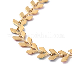 Enamel Ear of Wheat Link Chain Necklace&nbsp;NJEW-H169-01G