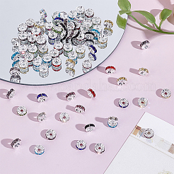 160Pcs 10 Colors Brass Rhinestone Spacer Beads&nbsp;RB-ME0001-02
