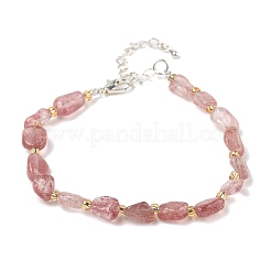 Natural Strawberry Quartz Beads Bracelets for Women&nbsp;BJEW-H623-02S-15
