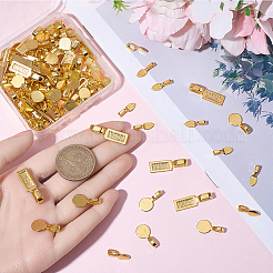 120Pcs 3 Styles Alloy Glue On Flat Pad Pendant Bails&nbsp;FIND-SP0005-11