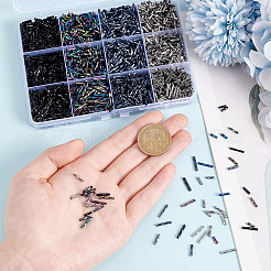 1960Pcs 12 Styles Glass Twisted Bugle Beads&nbsp;SEED-GO0001-07A