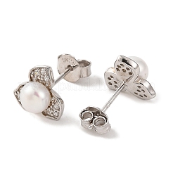 925 Sterling Silver Flower Stud Earrings&nbsp;EJEW-C115-05P