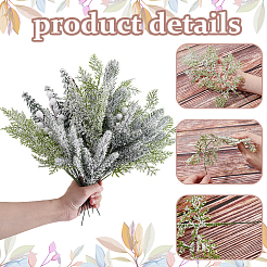 70Pcs 7 Styles PU & Iron Artificial Pine Needle Branches&nbsp;FIND-GA0005-49