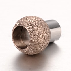 Textured 304 Stainless Steel Column Magnetic Clasps with Glue-in Ends&nbsp;STAS-I045-11