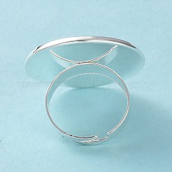 Adjustable 201 Stainless Steel Finger Rings Components&nbsp;STAS-G187-01S-25mm