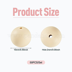 50Pcs Food Grade Eco-Friendly Silicone Beads&nbsp;SIL-TADJ0001-03F