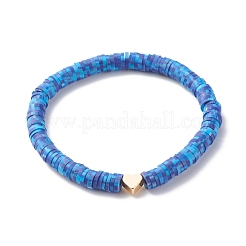 Handmade Polymer Clay Heishi Beads Stretch Bracelet&nbsp;BJEW-JB07392