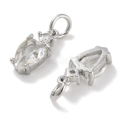 Brass Micro Pave Cubic Zirconia Charms&nbsp;KK-C051-09P-04