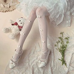 Nylon Hollow Bowknot Fishnet Pantyhose&nbsp;AJEW-WH20060-44