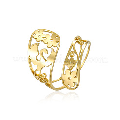 304 Stainless Steel Flower & Phoenix Cuff Open Rings&nbsp;WG0AE90-02