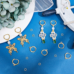 20Pcs Brass Huggie Hoop Earring Findings&nbsp;KK-BBC0021-39