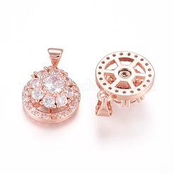 Brass Micro Pave Cubic Zirconia Pendants&nbsp;ZIRC-I039-01C-RG