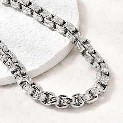 7MM 304 Stainless Steel Textured Box Chain Necklaces&nbsp;NJEW-P358-01P