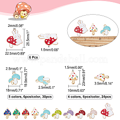 60Pcs 10 Style Alloy Enamel Pendants&nbsp;ENAM-CA0001-28
