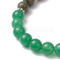 Natural Green Aventurine & Dragon Blood Jasper & Quartz Crystal & Tiger Eye Beaded Stretch Bracelets for Women&nbsp;BJEW-JB11754