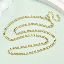 3MM Brass Curb Chain Necklaces&nbsp;LS-NJEW-P339-03G