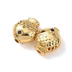 Brass Micro Pave Cubic Zirconia Beads&nbsp;KK-D259-12G