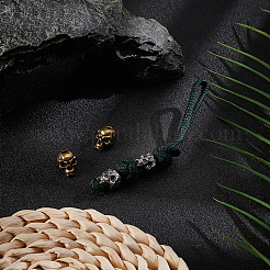 4Pcs 2 Colors Outdoor EDC Tool Brass Parachute Rope European Beads&nbsp;KK-NB0003-63