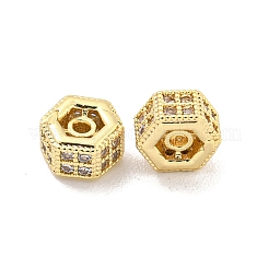 Brass Micro Pave CLear Cubic Zirconia Beads&nbsp;KK-Z044-07G