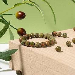 100Pcs 8mm Natural Unakite Round Beads&nbsp;DIY-LS0002-18