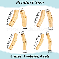 4 Sets 4 Styles 316L Surgical Stainless Steel Bayonet Clasps&nbsp;STAS-OC0001-16