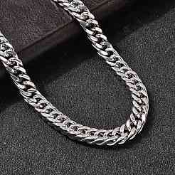 8MM 304 Stainless Steel Cuban Link Chain Necklaces for Men&nbsp;NJEW-B134-03A-P