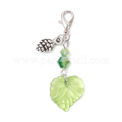 3Pcs Acrylic Leaf Pendant Decorations&nbsp;HJEW-JM04284