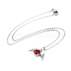 Brass Cubic Zirconia Pendant Necklaces&nbsp;NJEW-JN02533-M