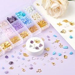 DIY Mixed Stone Chip & Glass Beads Jewelry Set Making Kit&nbsp;DIY-FS0002-34
