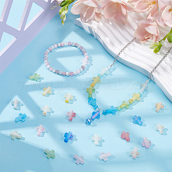 200Pcs 10 Colors Gradient Color Transparent Acrylic Beads&nbsp;OACR-UN0001-09