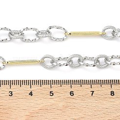 Two Tone Brass Twisted Figaro Chain Necklaces&nbsp;KK-C251-32GP