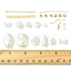 DIY Brass & ABS Plastic Imitation Pearl Earrings Making Kits&nbsp;DIY-FS0007-97
