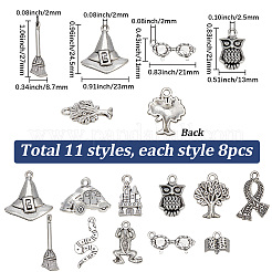 88Pcs 11 Styles Magic Theme Tibetan Style Alloy Pendants&nbsp;TIBEP-SC0003-62
