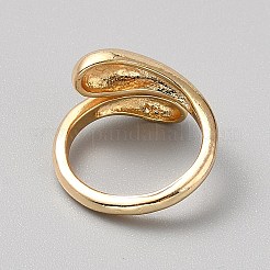 Brass Teardrop Open Cuff Rings for Women&nbsp;LS-RJEW-SZC0002-01G