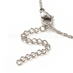 304 Stainless Steel Mixed Shape Charm Anklet with Round Natural White Jade Beads for Women&nbsp;AJEW-AN00498