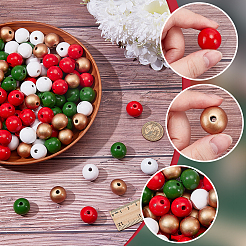 120Pcs 4 Colors Wood Beads&nbsp;WOOD-WR0001-14