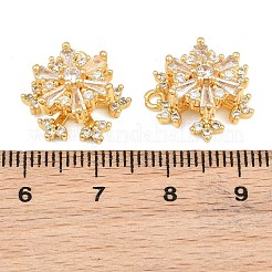 Brass Micro Pave Clear Cubic Zirconia Spinning Pendants&nbsp;CU-CBA7392-01G