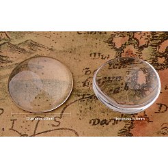 20mm Flat Back Cleared Glass Cabochons Transparent Dome Tile Jewelry Making Supplies for Photo Craft&nbsp;GGLA-PH0001-03A-B
