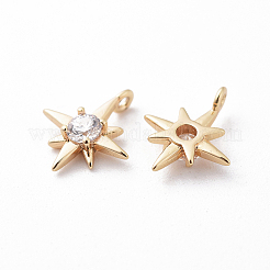 Brass Cubic Zirconia Charms&nbsp;X-KK-S350-285