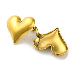Ion Plating(IP) 304 Stainless Steel Heart Stud Earrings&nbsp;EJEW-K295-04G