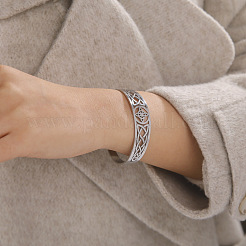 Witch Knot Hollow Out 304 Stainless Steel Cuff Bangles for Women&nbsp;FS-WG44EC4-01
