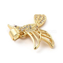 Rack Plating Brass Micro Pave Cubic Zirconia Pendants&nbsp;KK-E072-10G